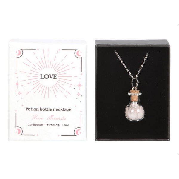 Pendant Rose Quartz Bottle